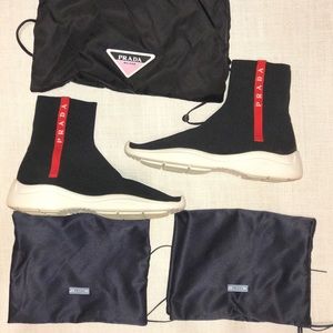 PRADA “Logo Band Sock Sneaker” (Women)